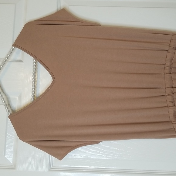 Hem And Thread Cappuccino Short Sleeve Skinnny Leg Sweater Jumpsuit - Picture 5 of 13